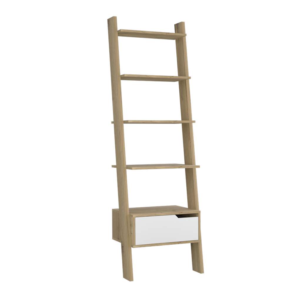 Biblioteca Escalera Oslo Duna 56 cm con Cajón y Entrepaños - Bibliotecas | Bylmo