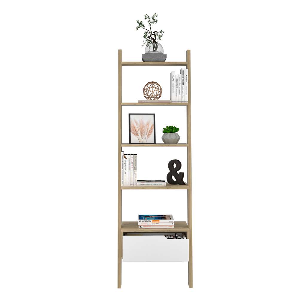 Biblioteca Escalera Oslo Duna 56 cm con Cajón y Entrepaños - Bibliotecas | Bylmo