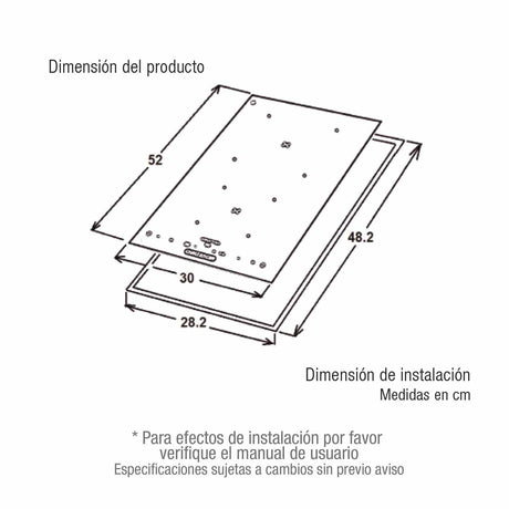 Estufa de Inducción para Empotrar Challenger Negro 30x52cm de Dos Quemadores - Electrodomesticos | Bylmo
