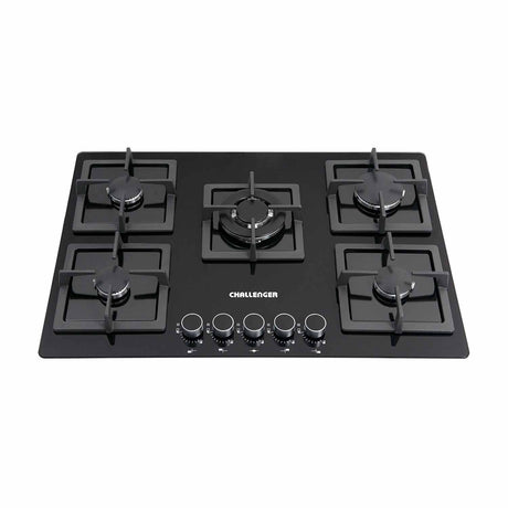 Estufa de Empotrar Challenger Negro 76x52cm de Cinco Quemadores - Electrodomesticos | Bylmo