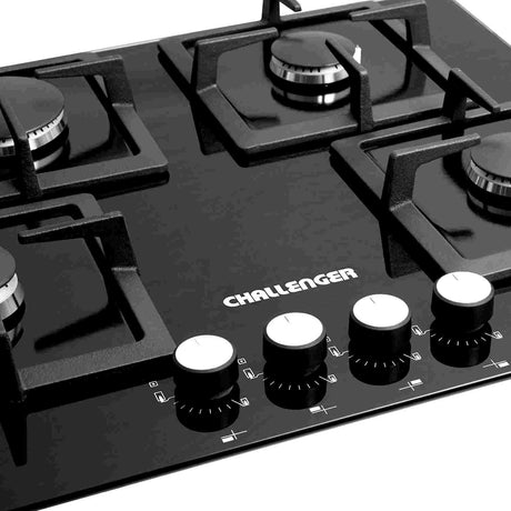 Estufa de Empotrar Challenger Negro 60x52cm de Cuatro Quemadores - Electrodomesticos | Bylmo