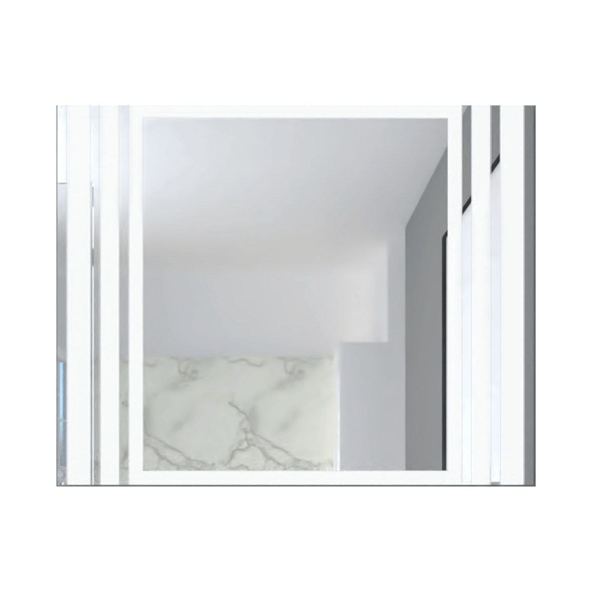 Espejo de Baño Led Apolo Plateado 100x80cm Rectangular con Sandblasting - Espejos de Baño | Bylmo