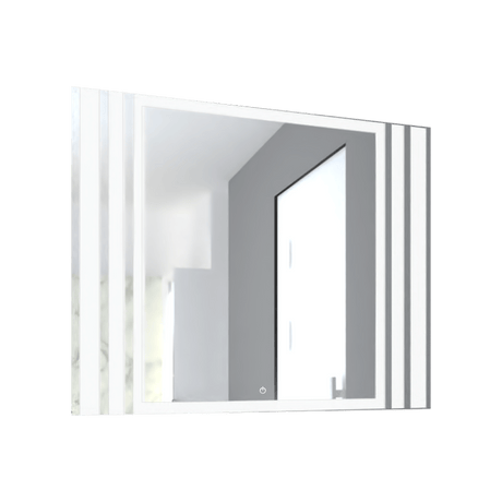 Espejo de Baño Apolo Plateado 100x80cm Rectangular y con Iluminiación Led - Espejos de Baño | Bylmo