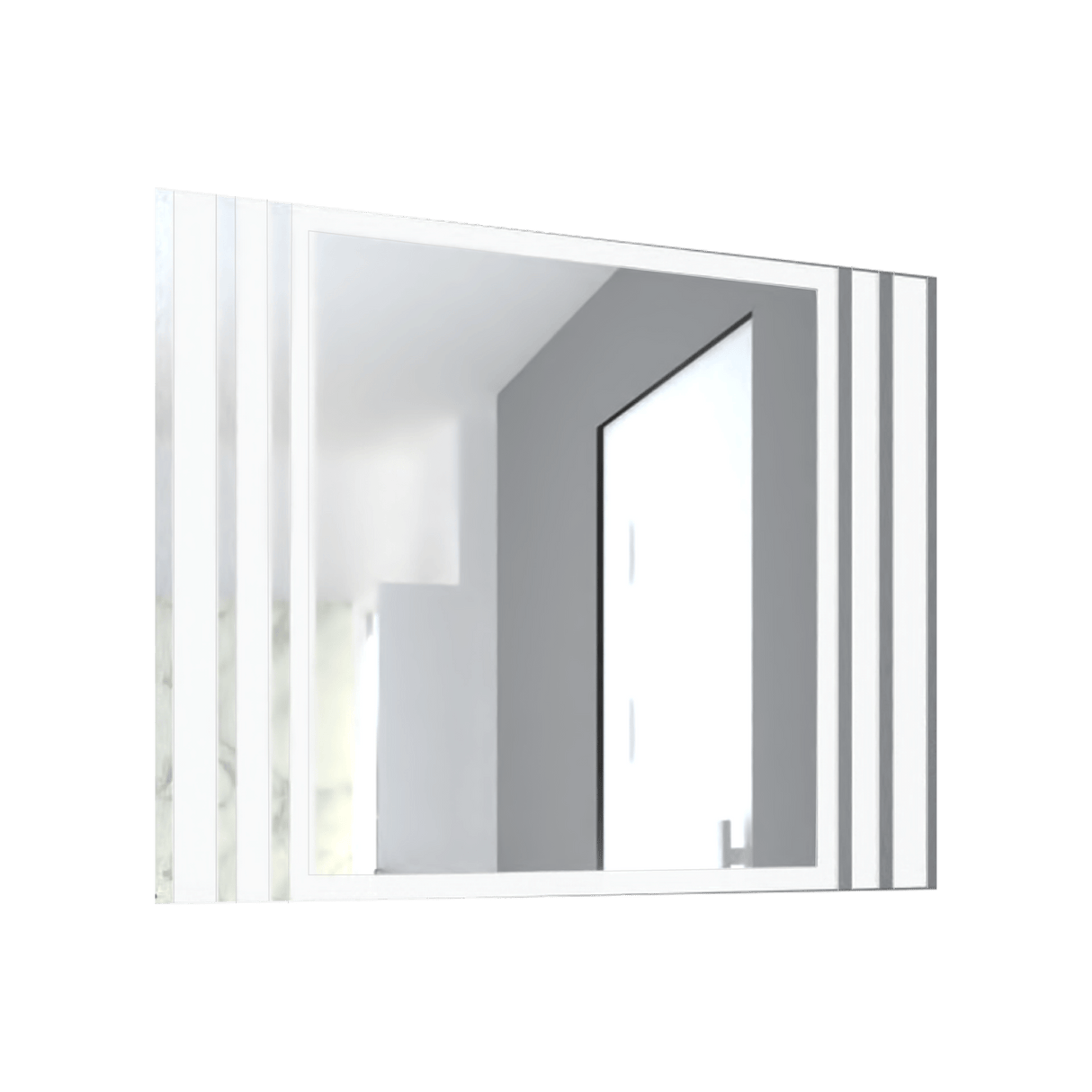 Espejo de Baño Led Apolo Plateado 100x80cm Rectangular con Sandblasting - Espejos de Baño | Bylmo