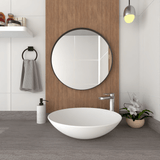 Espejo de Baño Áaron Negro 63x63cm Redondo y con Marco Metalico - Espejos de Baño | Bylmo