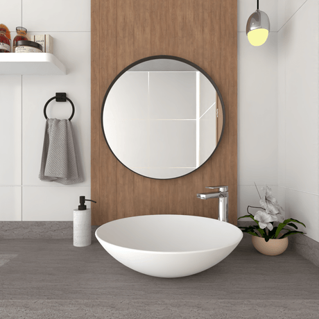 Espejo de Baño Áaron Negro 63x63cm Redondo y con Marco Metalico - Espejos de Baño | Bylmo