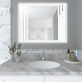 Espejo de Baño Led Apolo Plateado 100x80cm Rectangular con Sandblasting - Espejos de Baño | Bylmo