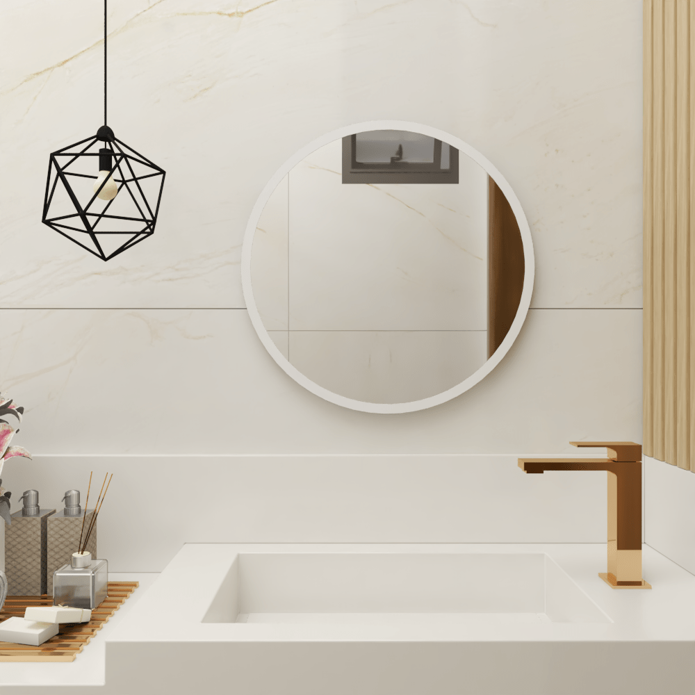 Espejo de Baño Venezia Plateado 50x50cm Redondo con Biselado - Espejos de Baño | Bylmo