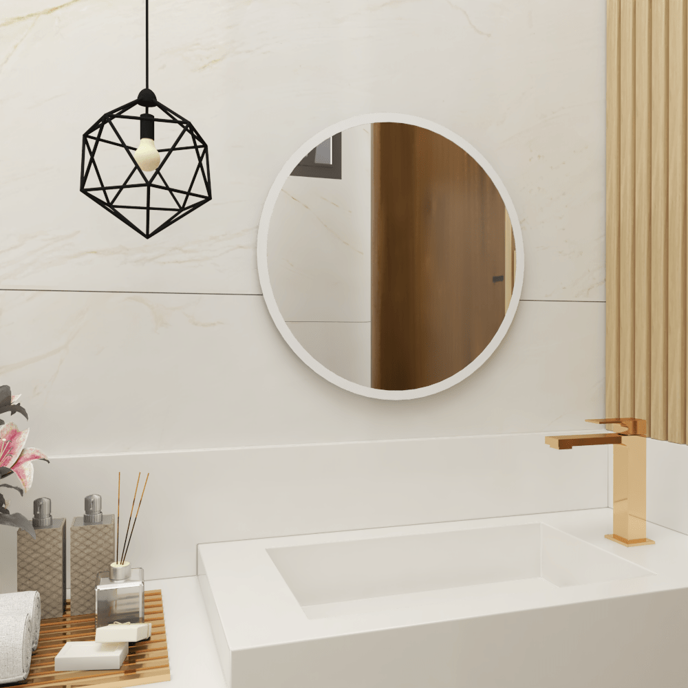 Espejo de Baño Venezia Plateado 50x50cm Redondo con Biselado - Espejos de Baño | Bylmo