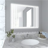 Espejo de Baño Led Apolo Plateado 100x80cm Rectangular con Sandblasting - Espejos de Baño | Bylmo