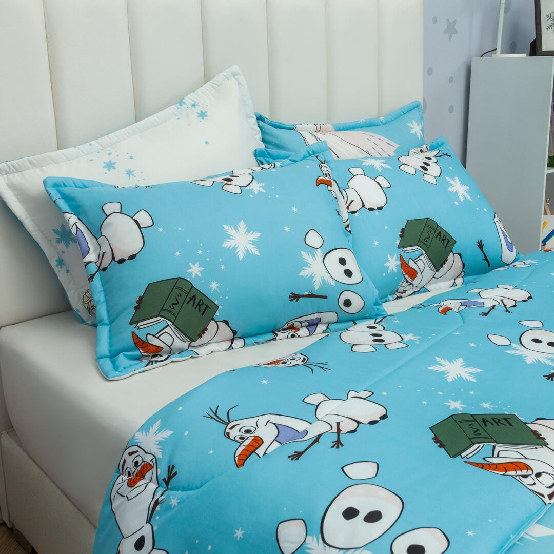 Cubrelecho Español Infantil Azul para Cama Semidoble 120 X 190 Cm Doble Faz de Frozen - Otros textiles | Bylmo