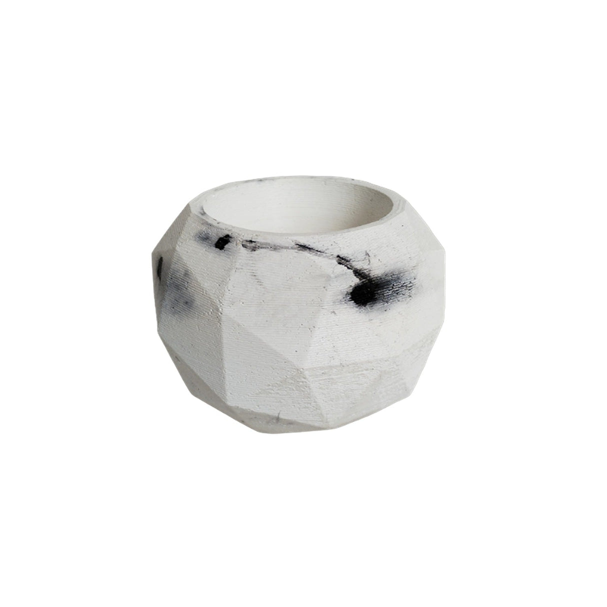 Matera de mesa Laia Mármol Negro 7x8cm de Cemento Circular de 0.3 Litros - Jardineria | Bylmo