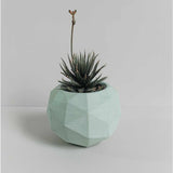 Matera de mesa Laia Verde Menta 7x8cm de Cemento Circular de 0.3 Litros - Jardineria | Bylmo