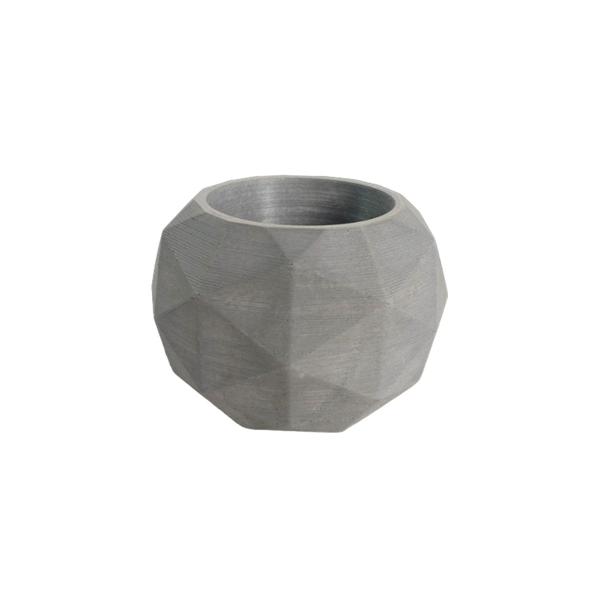 Matera de mesa Laia Gris 7x8cm de Cemento Circular de 0.3 Litros - Jardineria | Bylmo