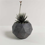 Matera de mesa Laia Gris Oscuro 7x8cm de Cemento Circular de 0.3 Litros - Jardineria | Bylmo