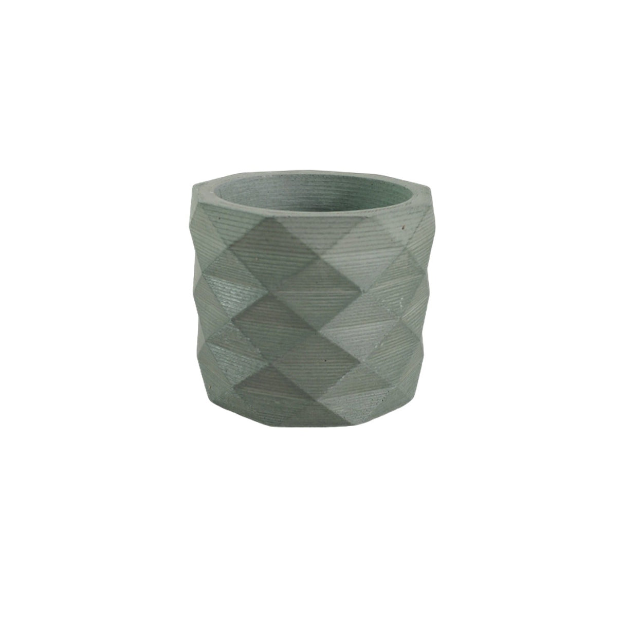 Matera de mesa Lira Verde Oliva 7x6cm de Cemento Circular de 0.2 Litros - Jardineria | Bylmo
