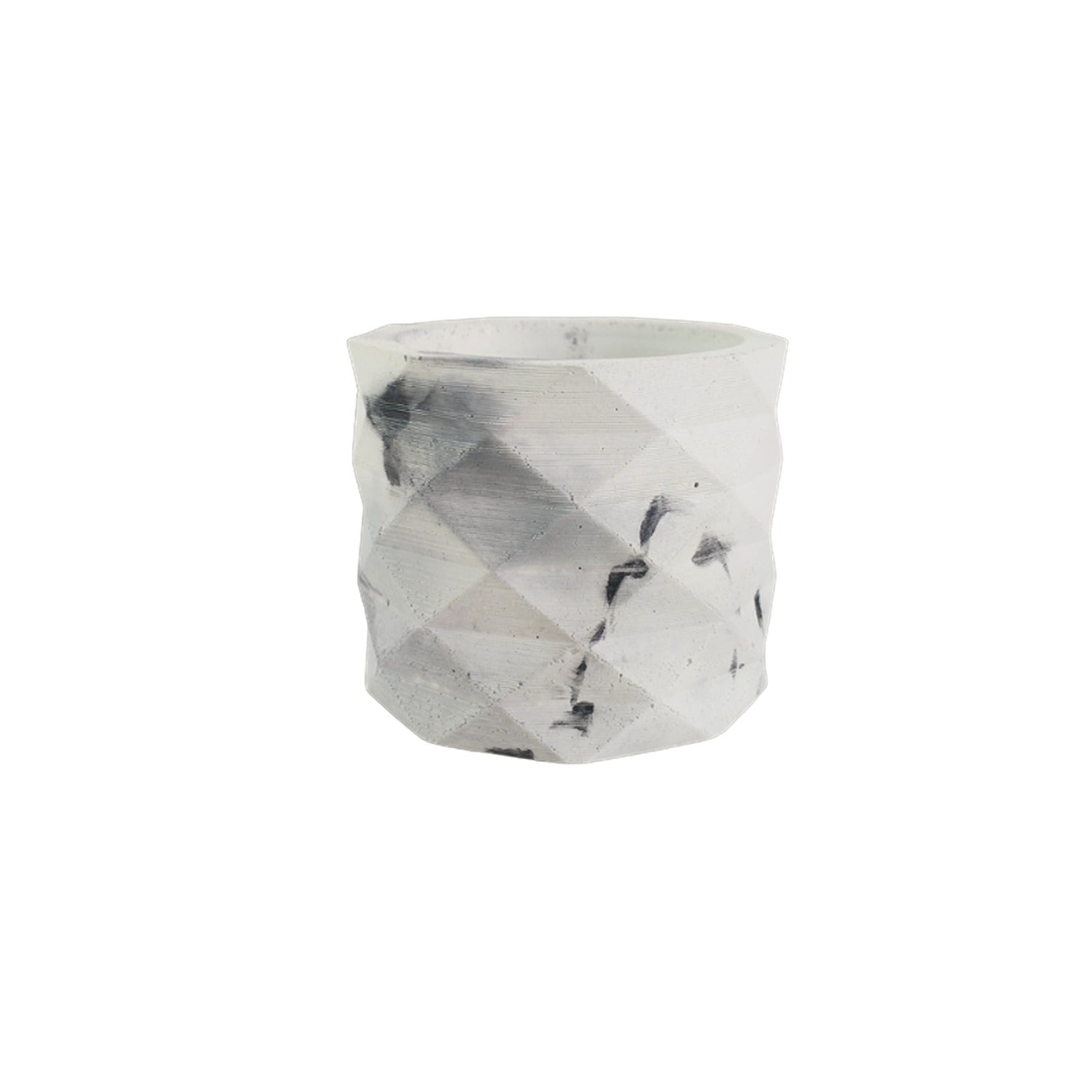 Matera de mesa Lira Mármol Negro 7x6cm de Cemento Circular de 0.2 Litros - Jardineria | Bylmo