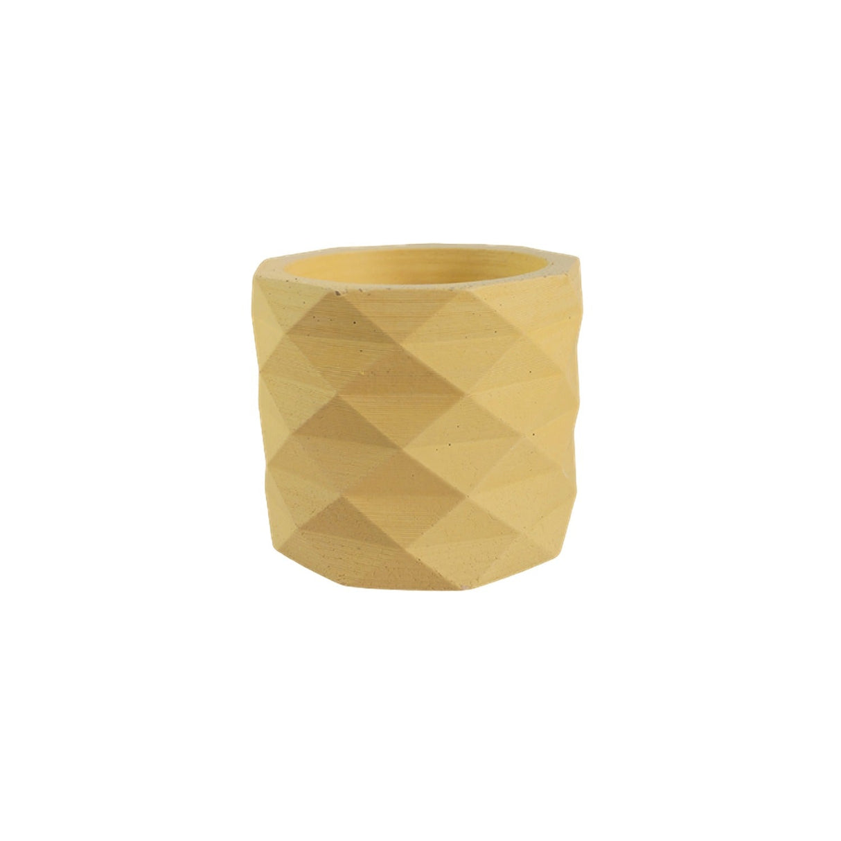 Matera de mesa Lira Amarillo 7x6cm de Cemento Circular de 0.2 Litros - Jardineria | Bylmo