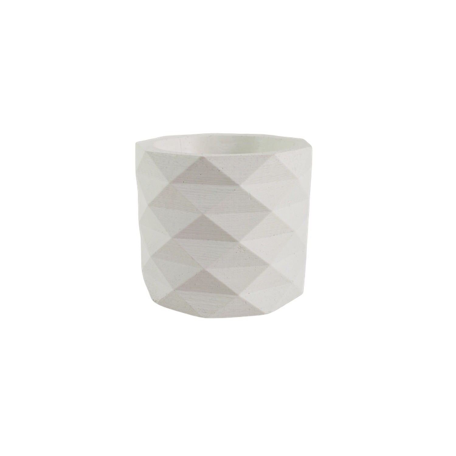 Matera de mesa Lira Blanco 7x6cm de Cemento Circular de 0.2 Litros - Jardineria | Bylmo