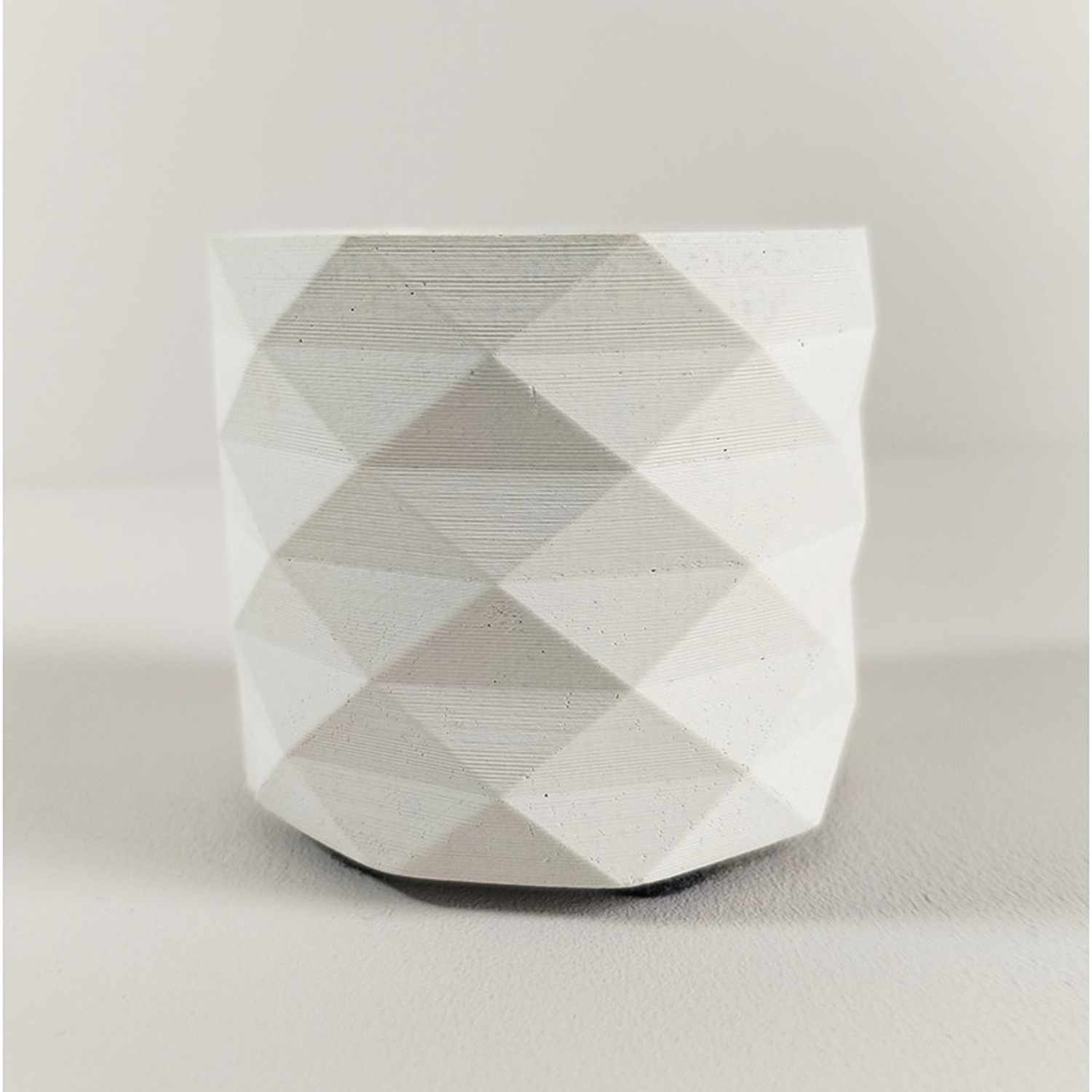 Matera de mesa Lira Blanco 7x6cm de Cemento Circular de 0.2 Litros - Jardineria | Bylmo