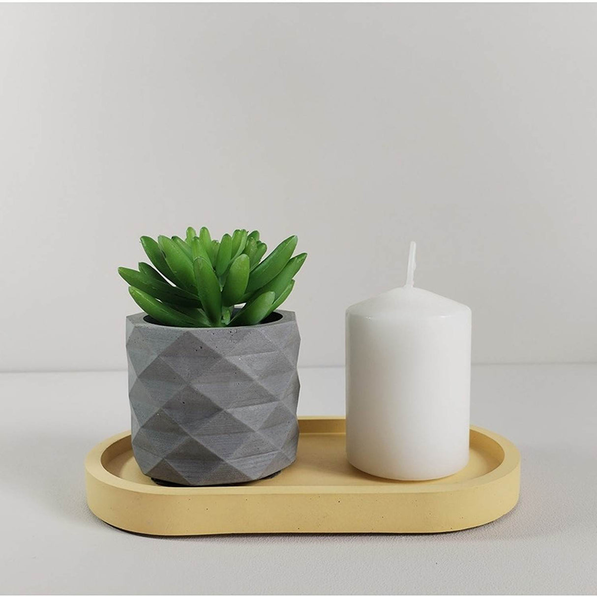 Matera de mesa Lira Gris 7x6cm de Cemento Circular de 0.2 Litros - Jardineria | Bylmo