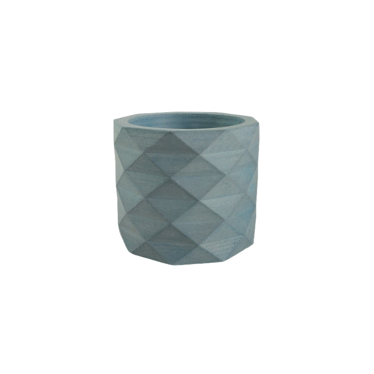 Matera de mesa Lira Azul Petróleo 7x6cm de Cemento Circular de 0.2 Litros - Jardineria | Bylmo