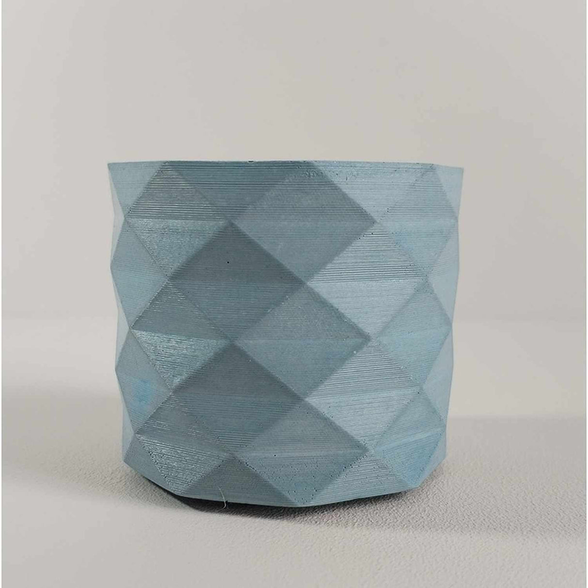 Matera de mesa Lira Azul Petróleo 7x6cm de Cemento Circular de 0.2 Litros - Jardineria | Bylmo