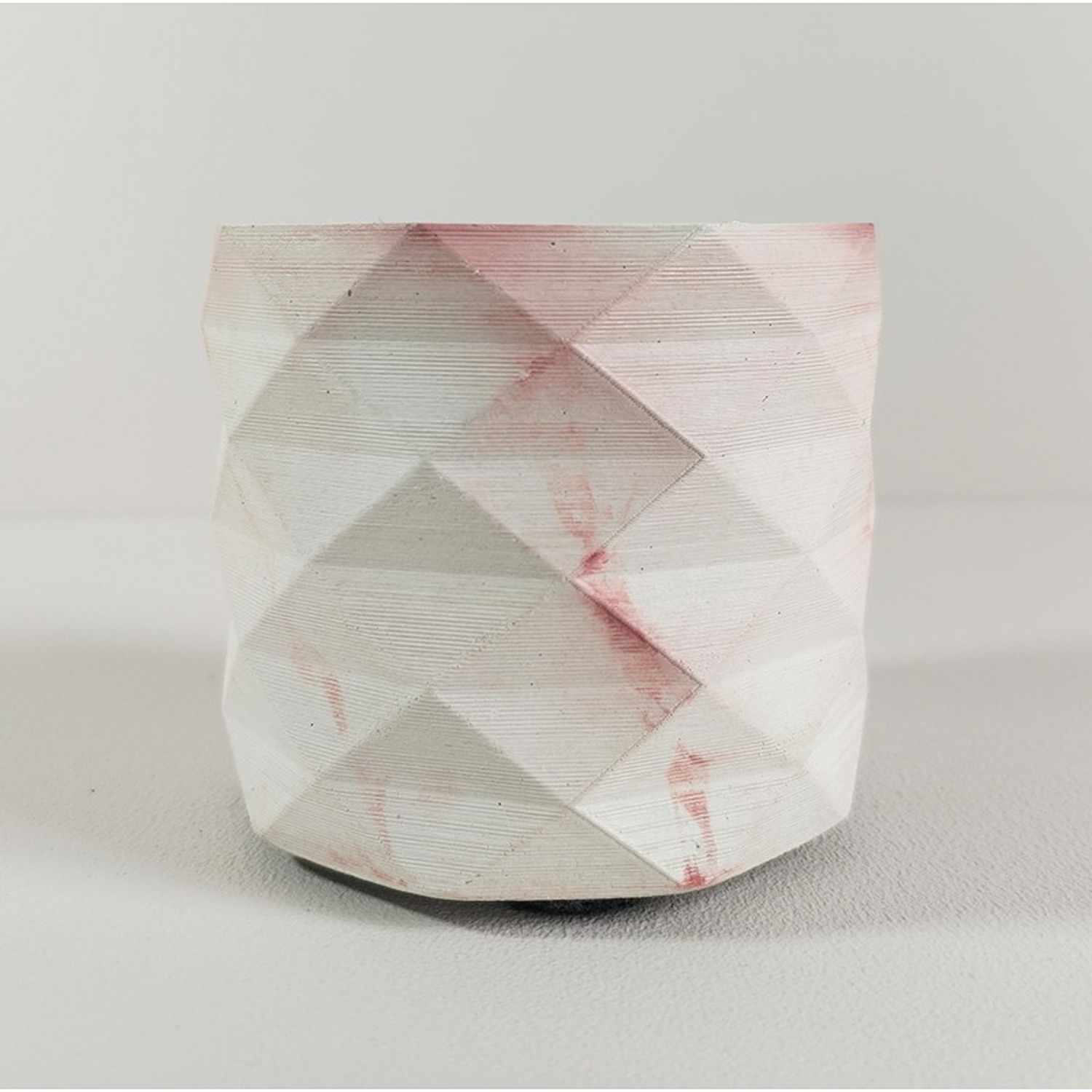 Matera de mesa Lira Mármol Rosa 7x6cm de Cemento Circular de 0.2 Litros - Jardineria | Bylmo