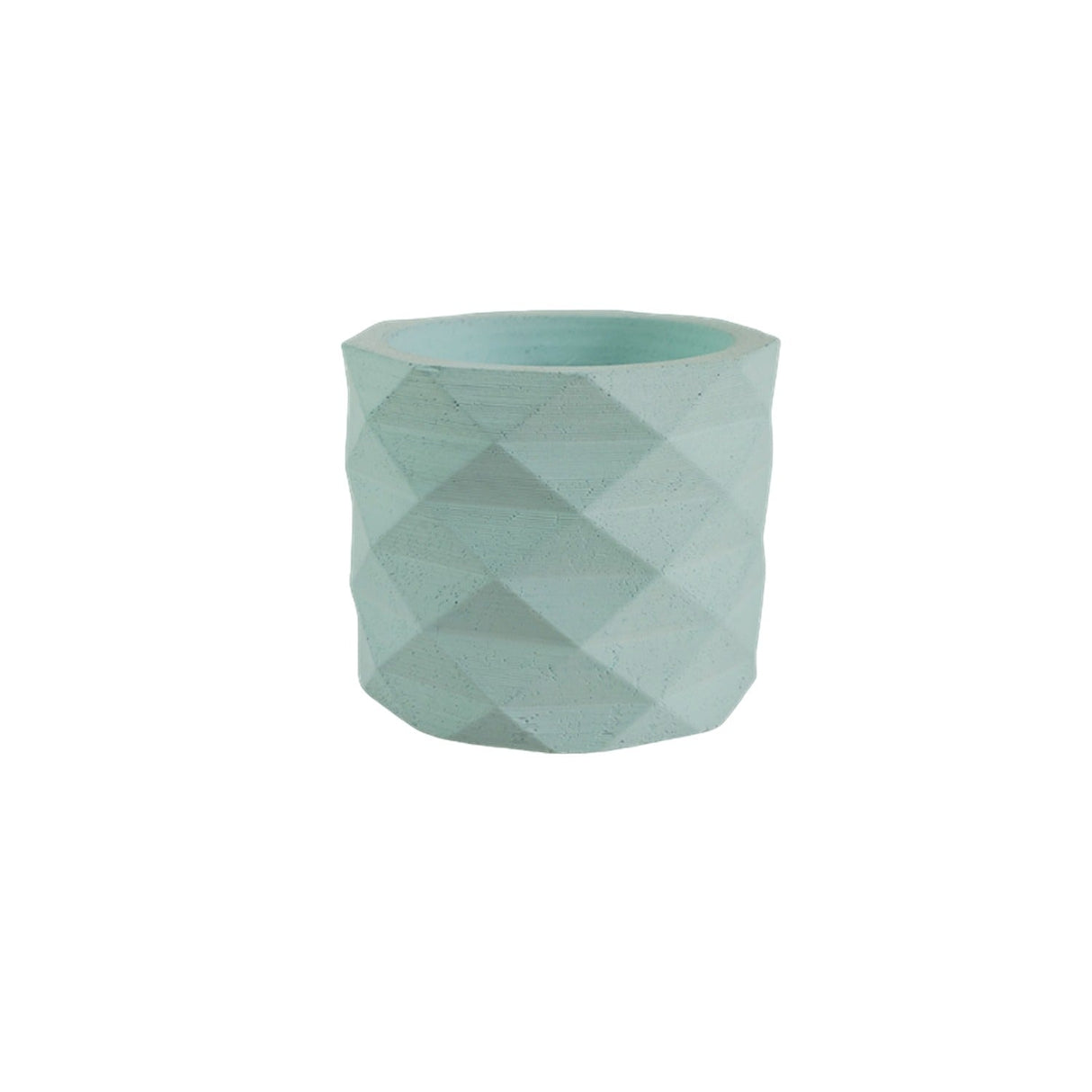 Matera de mesa Lira Aguamarina 7x6cm de Cemento Circular de 0.2 Litros - Jardineria | Bylmo