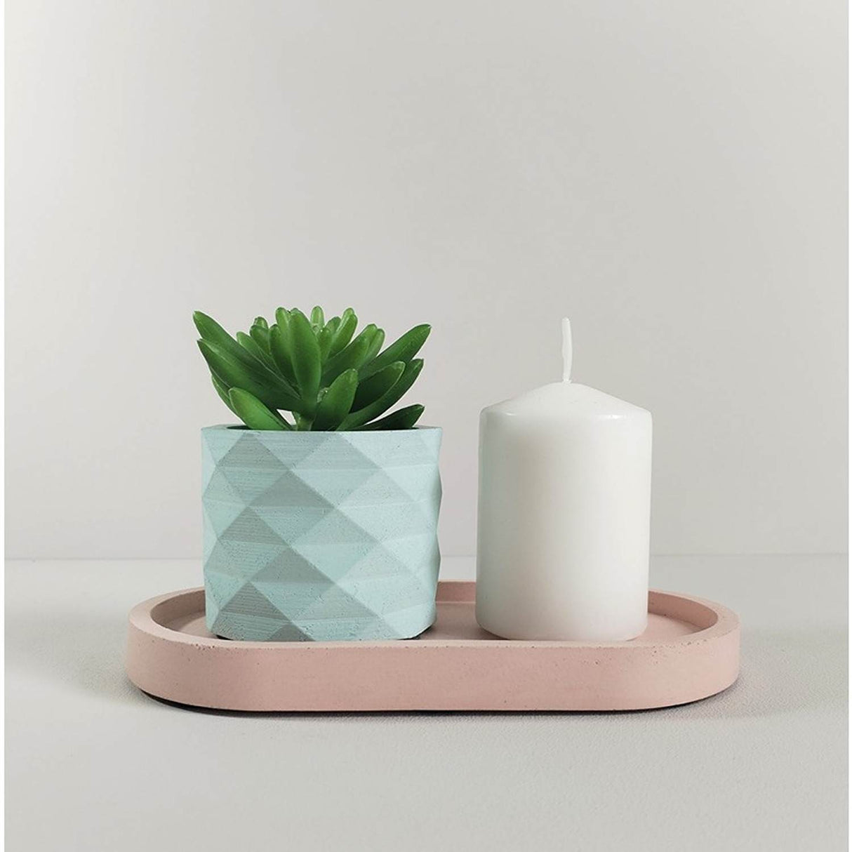 Matera de mesa Lira Aguamarina 7x6cm de Cemento Circular de 0.2 Litros - Jardineria | Bylmo