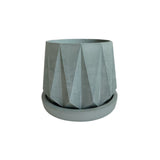 Matera de mesa Lirio Verde Oliva 10x2cm de Cemento Circular de 0.2 Litros - Jardineria | Bylmo