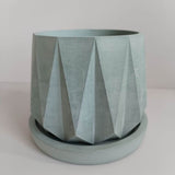 Matera de mesa Lirio Verde Oliva 10x2cm de Cemento Circular de 0.2 Litros - Jardineria | Bylmo