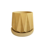 Matera de mesa Lirio Amarillo 10x2cm de Cemento Circular de 0.2 Litros - Jardineria | Bylmo