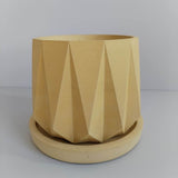 Matera de mesa Lirio Amarillo 10x2cm de Cemento Circular de 0.2 Litros - Jardineria | Bylmo