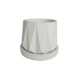 Matera de mesa Lirio Blanco 10x1.5cm de Cemento Circular de 0.1 Litros - Jardineria | Bylmo