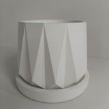 Matera de mesa Lirio Blanco 10x1.5cm de Cemento Circular de 0.1 Litros - Jardineria | Bylmo