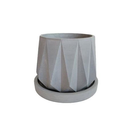 Matera de mesa Lirio Gris 10x2cm de Cemento Circular de 0.2 Litros - Jardineria | Bylmo