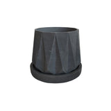 Matera de mesa Lirio Gris Oscuro 10x2cm de Cemento Circular de 0.2 Litros - Jardineria | Bylmo