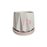 Matera de mesa Lirio Mármol Rosa 10x2cm de Cemento Circular de 0.2 Litros - Jardineria | Bylmo
