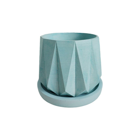 Matera de mesa Lirio Aguamarina 10x2cm de Cemento Circular de 0.2 Litros - Jardineria | Bylmo