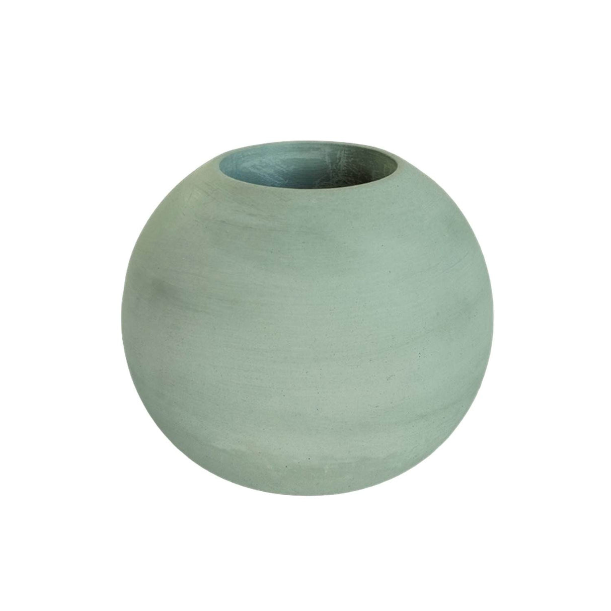 Matera de mesa Luna Verde Oliva 12x12cm de Cemento Circular de 1.4 Litros - Jardineria | Bylmo