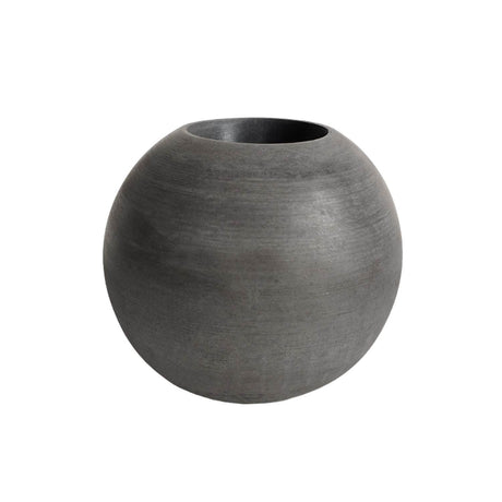 Matera de mesa Luna Gris Oscuro 12x12cm de Cemento Circular de 1.4 Litros - Jardineria | Bylmo