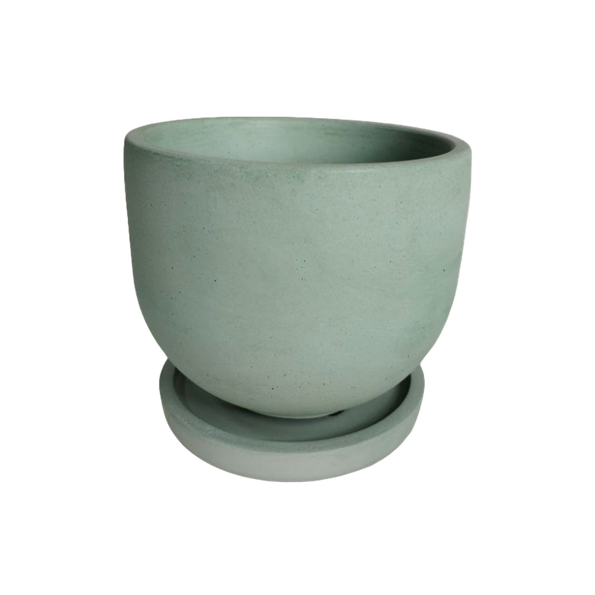 Matera de mesa María Verde Oliva 15x13cm de Cemento Circular de 2.3 Litros - Jardineria | Bylmo