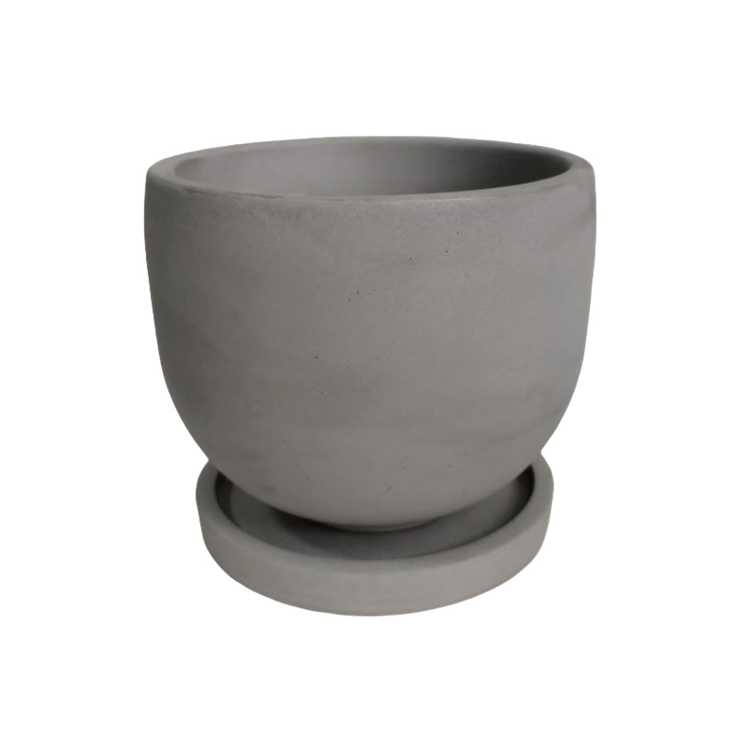Matera de mesa María Gris 15x12.5cm de Cemento Circular de 2.2 Litros - Jardineria | Bylmo