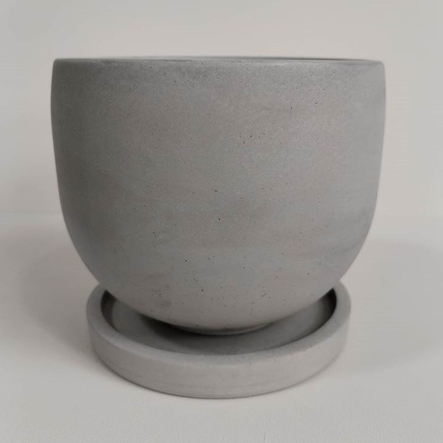 Matera de mesa María Gris 15x12.5cm de Cemento Circular de 2.2 Litros - Jardineria | Bylmo