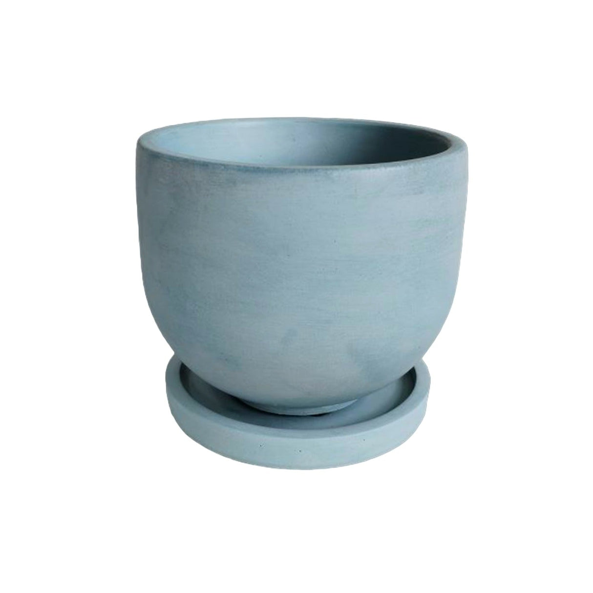 Matera de mesa María Azul Petróleo 15x13cm de Cemento Circular de 2.3 Litros - Jardineria | Bylmo