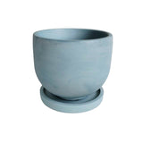 Matera de mesa María Azul Petróleo 15x13cm de Cemento Circular de 2.3 Litros - Jardineria | Bylmo