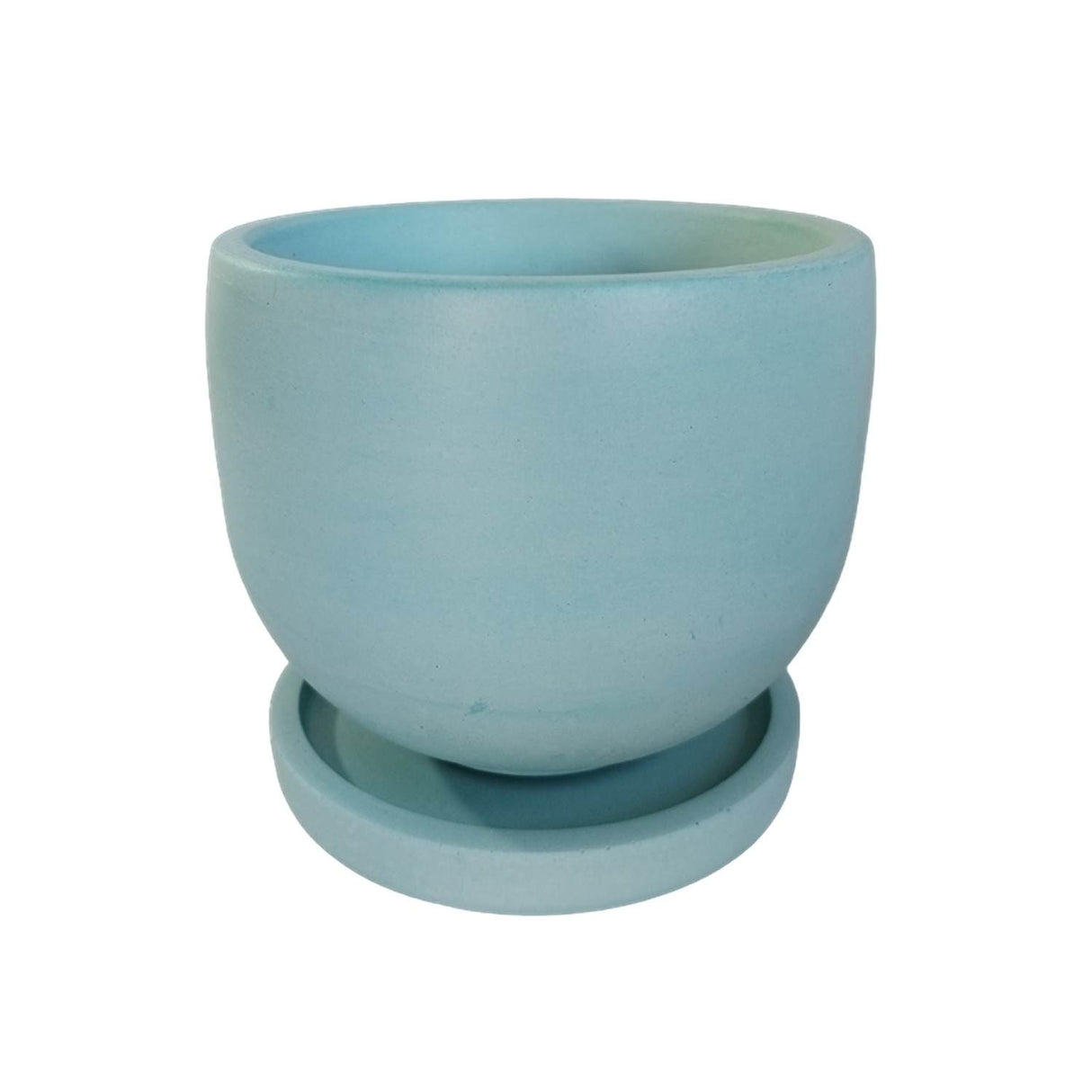 Matera de mesa María Aguamarina 15x13cm de Cemento Circular de 2.3 Litros - Jardineria | Bylmo