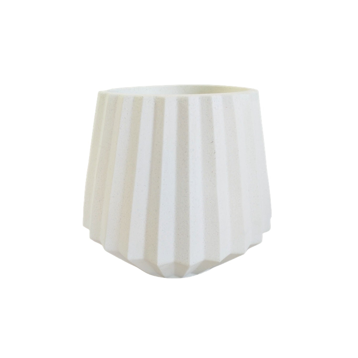 Matera de mesa Salma Blanco 12x11cm de Cemento Conica de 0.4 Litros - Jardineria | Bylmo