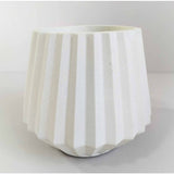 Matera de mesa Salma Blanco 12x11cm de Cemento Conica de 0.4 Litros - Jardineria | Bylmo